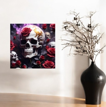 Red Rose Skull